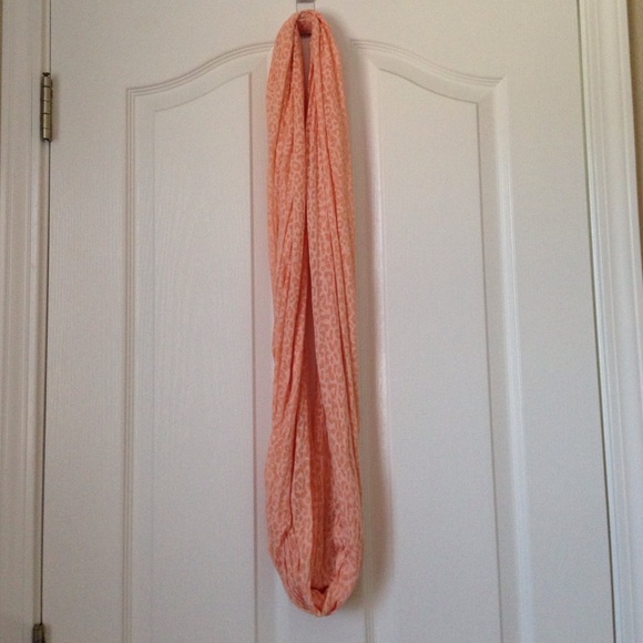 Charlotte Russe Peach Cheetah Print Infinity Scarf