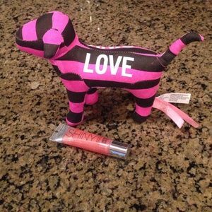 Victorias Secret Lip Gloss and Pink Dog