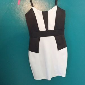 black and white cocktail dress