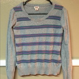 Mossimo Patterned Multi Color Grey Sweater