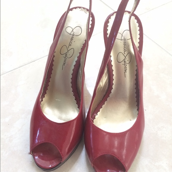 Jessica Simpson red patent heels