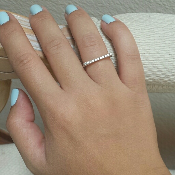 Simulated Diamond Bar Ring