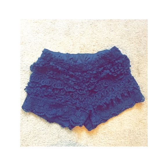 Black lace shorts