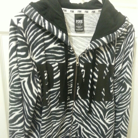 PINK Victoria's Secret Zebra Hoodie - Size Medium