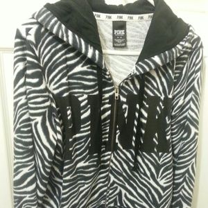 PINK Victoria's Secret Zebra Hoodie - Size Medium