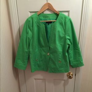 Talbots Lime Green Cotton Jacket, Size 16