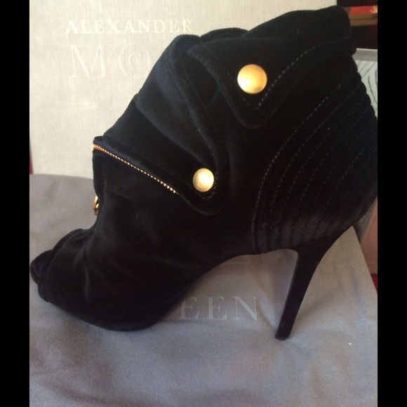 Alexander McQueen, gorgeous peep toe boots.