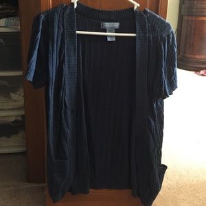 Blue short sleeve cardigan