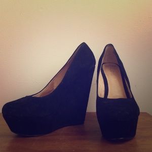 ALDO Black Suede Wedges