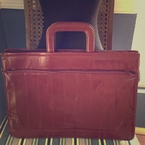 Vintage maroon briefcase