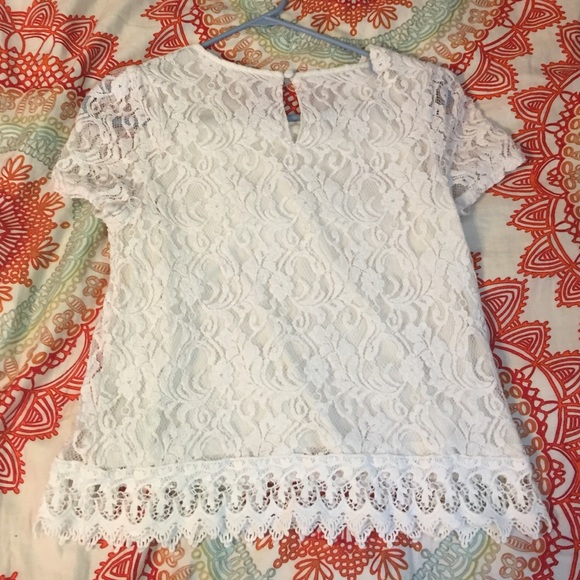 Forever21 crochet lace top white - Picture 2 of 2