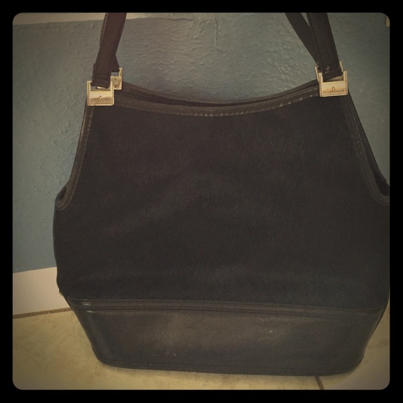 Black cow hide & leather Brighton bag