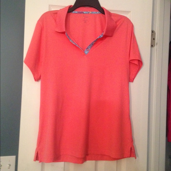 XL LPGA short sleeve ladies golf shirt in coral