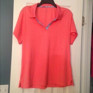 XL LPGA short sleeve ladies golf shirt in coral