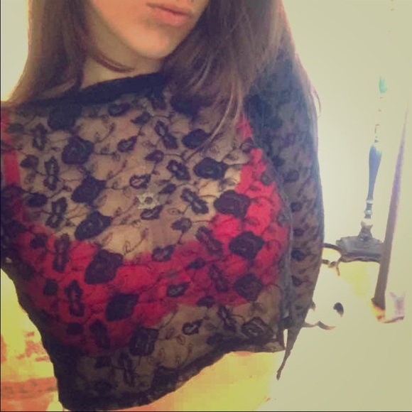 Sexy Black Lace Crop Top