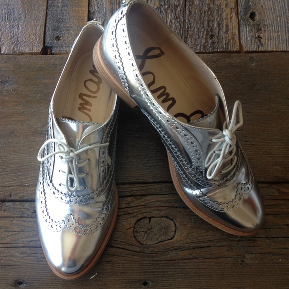 Sam Edelman Silver Oxfords