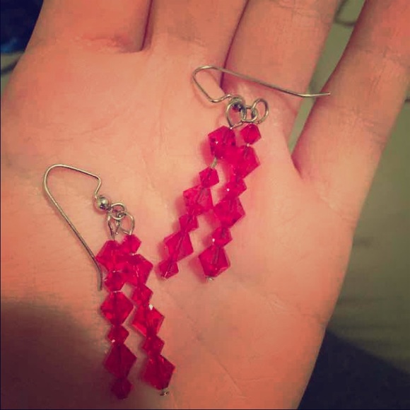 Adorable Red Dangle Earrings