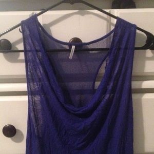Net Backed Navy Blue Blouse
