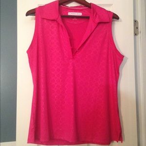 XL sleeveless ladies golf shirt in pink