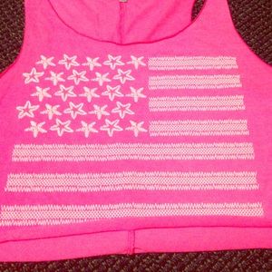 NWOT, Hot pink flag crop top 😍😍😍