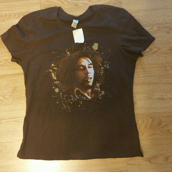 Women's brown short sleeve Bob Marley tshirt. L