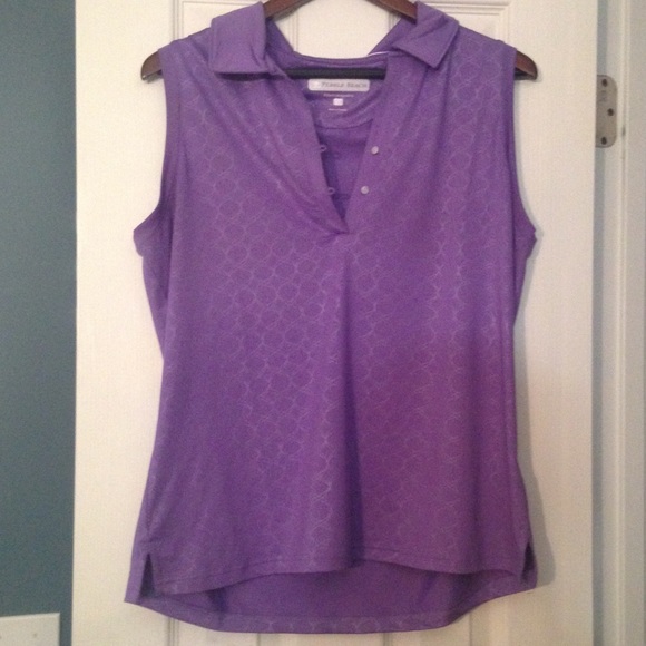 XL sleeveless ladies golf shirt in purple