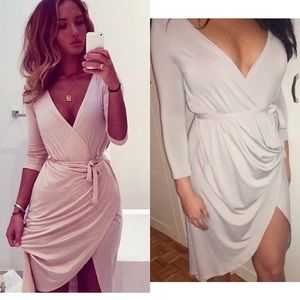 Tea-You Bamboo Wrap Dress in Blush