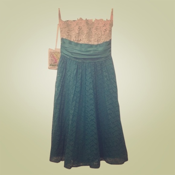 Betsey Johnson Strapless Lace Dress in size 10