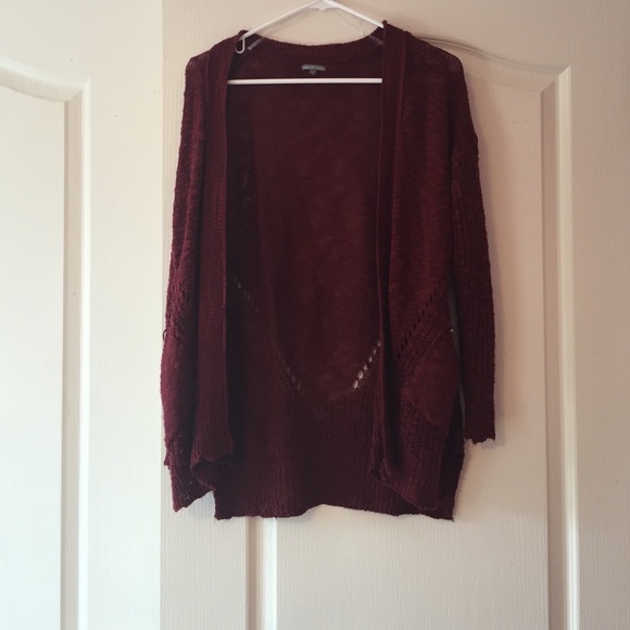 Maroon knit cardigan