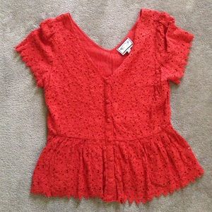 Anthropologie burnt orange blouse