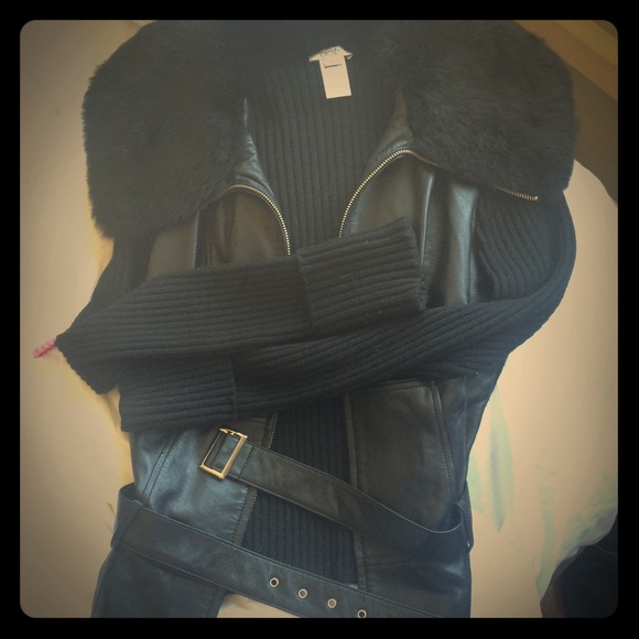 Rabbit fur Jacket with %100 wool trim