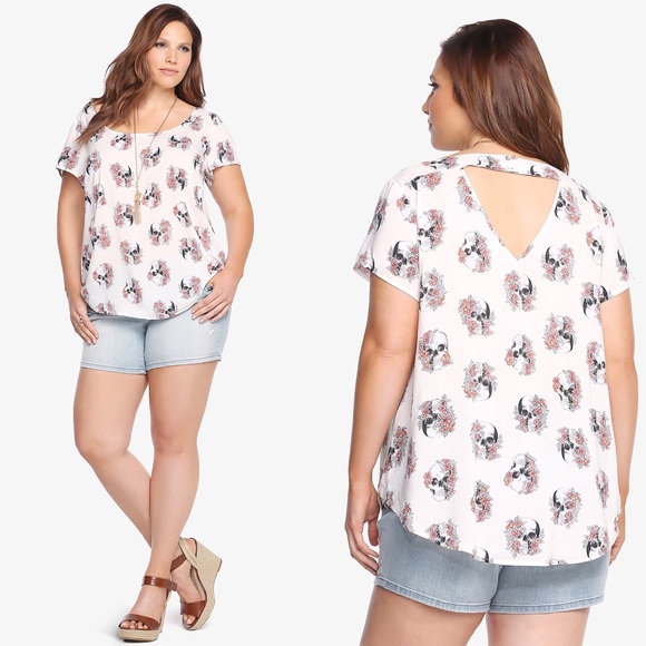 torrid Tops - Torrid Floral Skull Top Plus Size 4X NWT