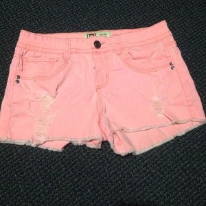 NWOT, bright pink/peach denim shorts 😍😍😍
