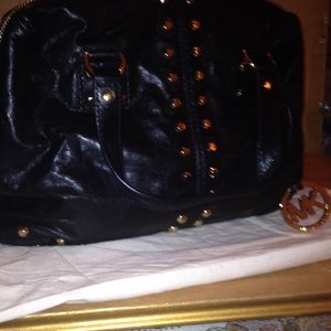 Black Gold Studded Authentic Michael Kors Handbag