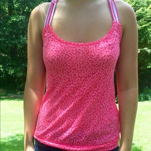 Pink cheetah Print Tank top