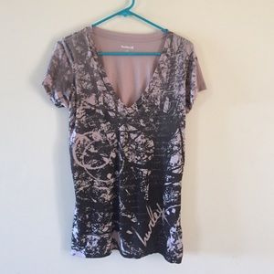 Mauve Printed Hurley Tee