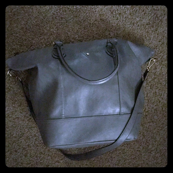 Huge Grey Leather Tote Bag - Picture 1 of 2
