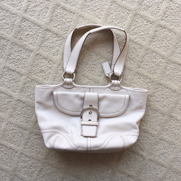 Gorgeous White/Cream Leather Coach Bag