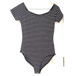 Black and white body suit