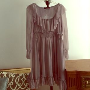 Lilac-grey long sleeved lace dress, size Small