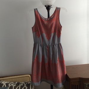 Light blue and orange "handkerchief" dress