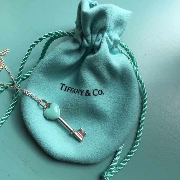 Authentic Tiffany&Co. Enamel Heart Key Charm