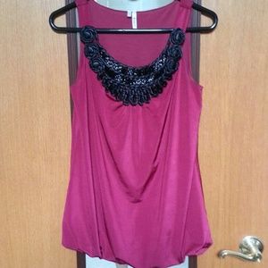 Red/Maroon Silky Sleeveless Top