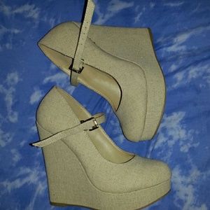 Beige wedges