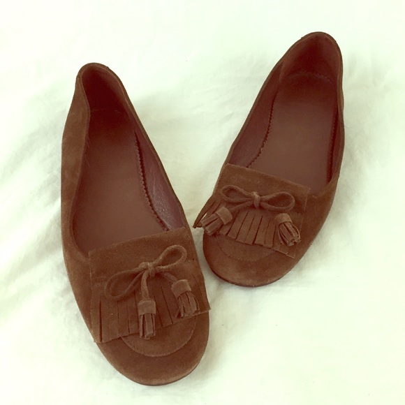 Delman Suede Loafer Flats with Tassels