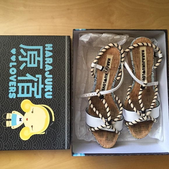 Harajuku Lovers black and white wedges