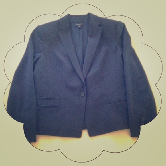 Ann Taylor Navy Single Button Blazer/Suit Jacket
