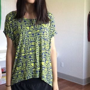 Tribal-Printed Flowy Tee