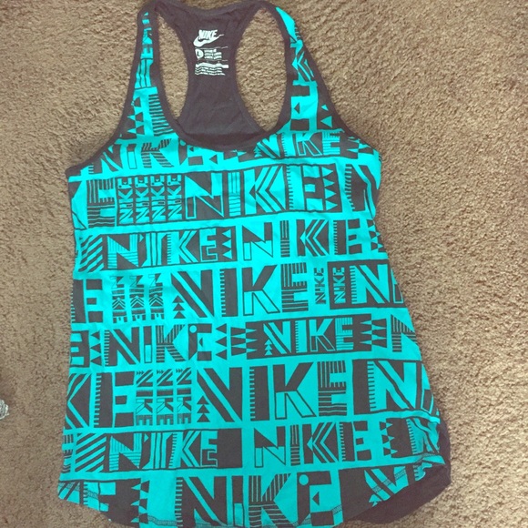 Nike Teal and Black Tank Top