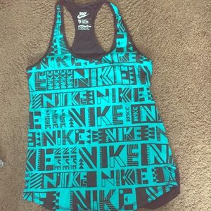 Nike Teal and Black Tank Top